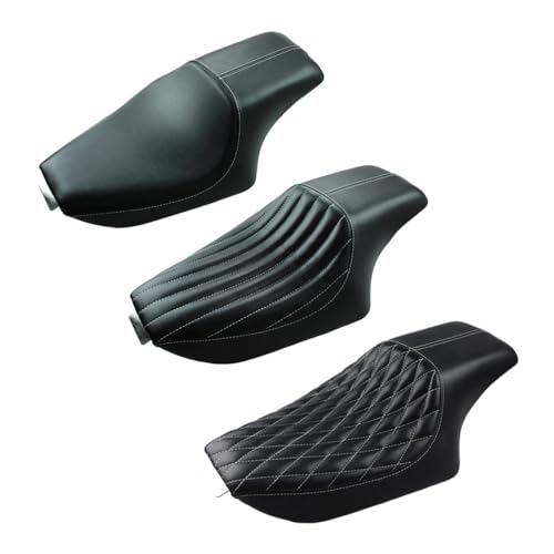 Asiento de motocicleta para Sportster XL 883 1200 con cojín doble de cuero negro 5