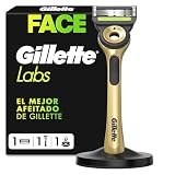 Gillette Labs Afeitadora Hombre Con Barra Exfoliante Champion Gold, Mango Reutilizable Y 1 Cartucho De Recarga GilletteLabs Tiene 5 Mejores Cuchillas De Marca, Afeitado Facial Cómodo