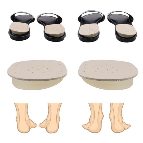 Cowhide Orthopedic Shoe Inserts for O/X Legs, Gray Large