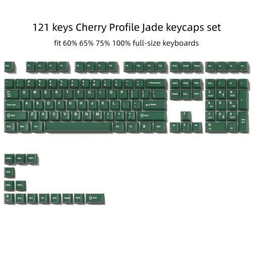 Image of dagaladoo Green Keyboard keycaps,Double Shot PBT keycaps Jade | Custom Key caps,Cherry Profile keycaps for Mechanical Keyboard 60 /65 /75 /TKL /96 /100% US Layout