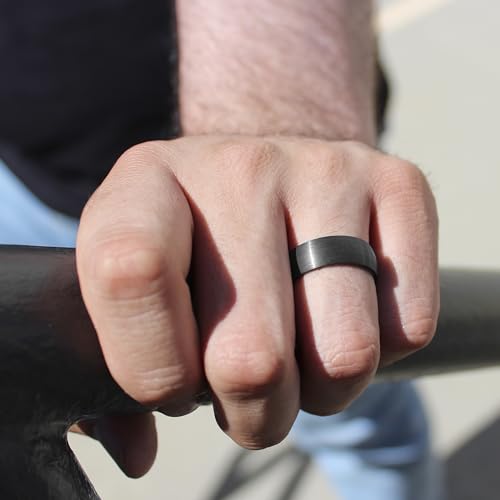 Men’s Tantalum Carbide 8mm Black Satin Finish Wedding Band2