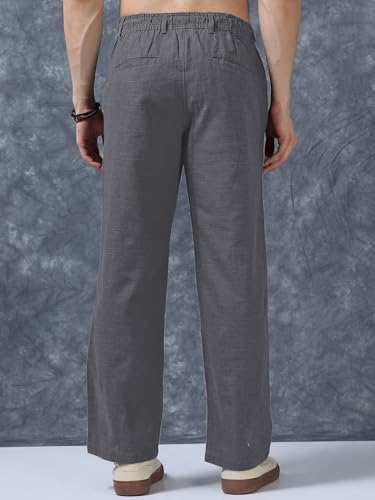 Image of Vogaan Men's Cotton Blend Casual Trousers Pants | Stylish Comfortable Trousers for Office Work and Outings