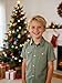 Bienzoe Boys Short Sleeve Shirt for School: Kids Button Up Collared Dress Fashion Shirts Olive Size 14