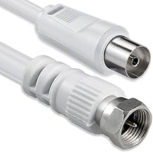 1aTTack.de Aerial Cable with Coaxial F-Connector Type Male to Female with One, Two, Three, or Fourfold Shielding 75 dB 85 dB 100 dB 110 dB 120 dB 125 dB