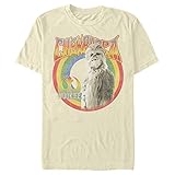 Star Wars Men's Chewbacca Psychedelic Concert T-Shirt, Cream, Medium