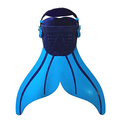 CoastaCloud Mono-Palmes d'entraînement pour Enfant Monopalme de plongée Déguisement Princesse de Sirène -Bleu