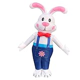 sudatong Ostergeschenke Erwachsene Osterdeko Osterhase Aufblasbares Kostüm Erwachsene Lustige Kostüme Ostern Kaninchen Aufblasbarer Anzug Strap Hose Kaninchen Männer/Damen