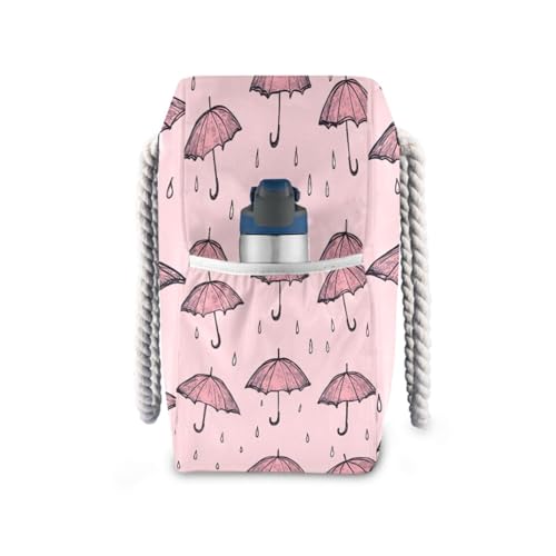 Umbrellas Beach Bag with Top Zipper Closure, Waterproof Pool Bag, Large Beach Tote for Women#1003