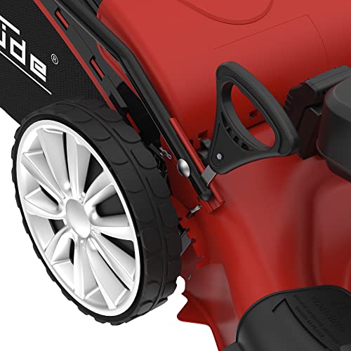 Foto von Güde 95436 Rasenmäher Big Wheeler 554.1 R LI-ES (4-Takt Power Engine Motor, 3,5/4,8 (kW/PS), Schnittbreite 550 mm, Elektrostart mit Akku), Rot/Schwarz