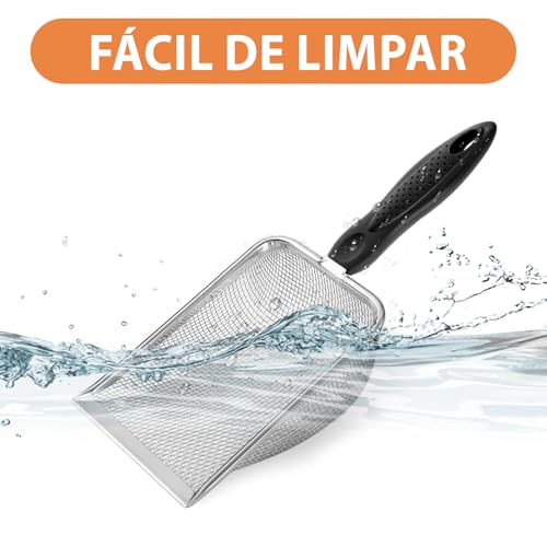 Aço Inoxidável Pá Areia Gato, Areia para Gato Peneira para Animais de Estimação Areia Peneira e Caix