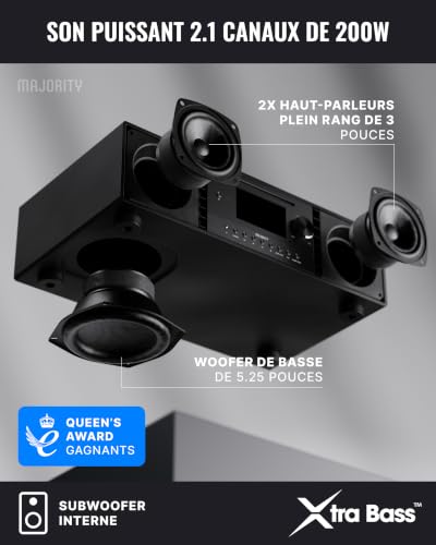 Majority Quadriga Maxi Mini-chaîne Hi-FI, Radio Internet, Lecteur CD, Dab+ – vue 2