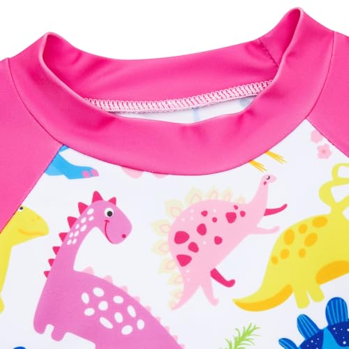Image of Funnycokid Girls Swimsuit 3 Pieces Long Sleeve Rash Guard Set Tankini Bathing Suits Summer Kids Swimwear 3-10 Years