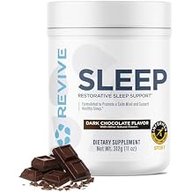 Revive MD Melatonin-Free Sleep Support Supplement for Adults, Dark Chocolate - Natural Sleep Aid Supplements with Magnesium Glycinate, Inositol & L-Theanine for Deep Relaxation 30 Servings
