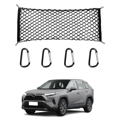for Toyota RAV4 Envelope Style Truck Bed Cargo Net - Fits 2013-2024 2025 2026 RAV4 Accessories Cargo Net for Pickup Truck Bed - Heavy Duty Carabiners