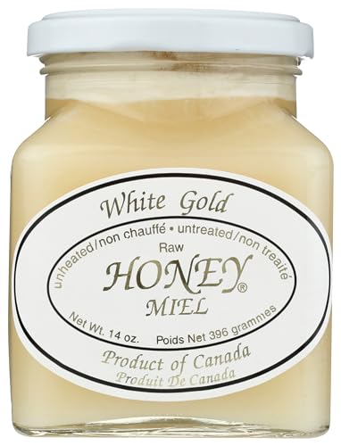 WHITE GOLD HONEY Raw White Honey, 14 OZ