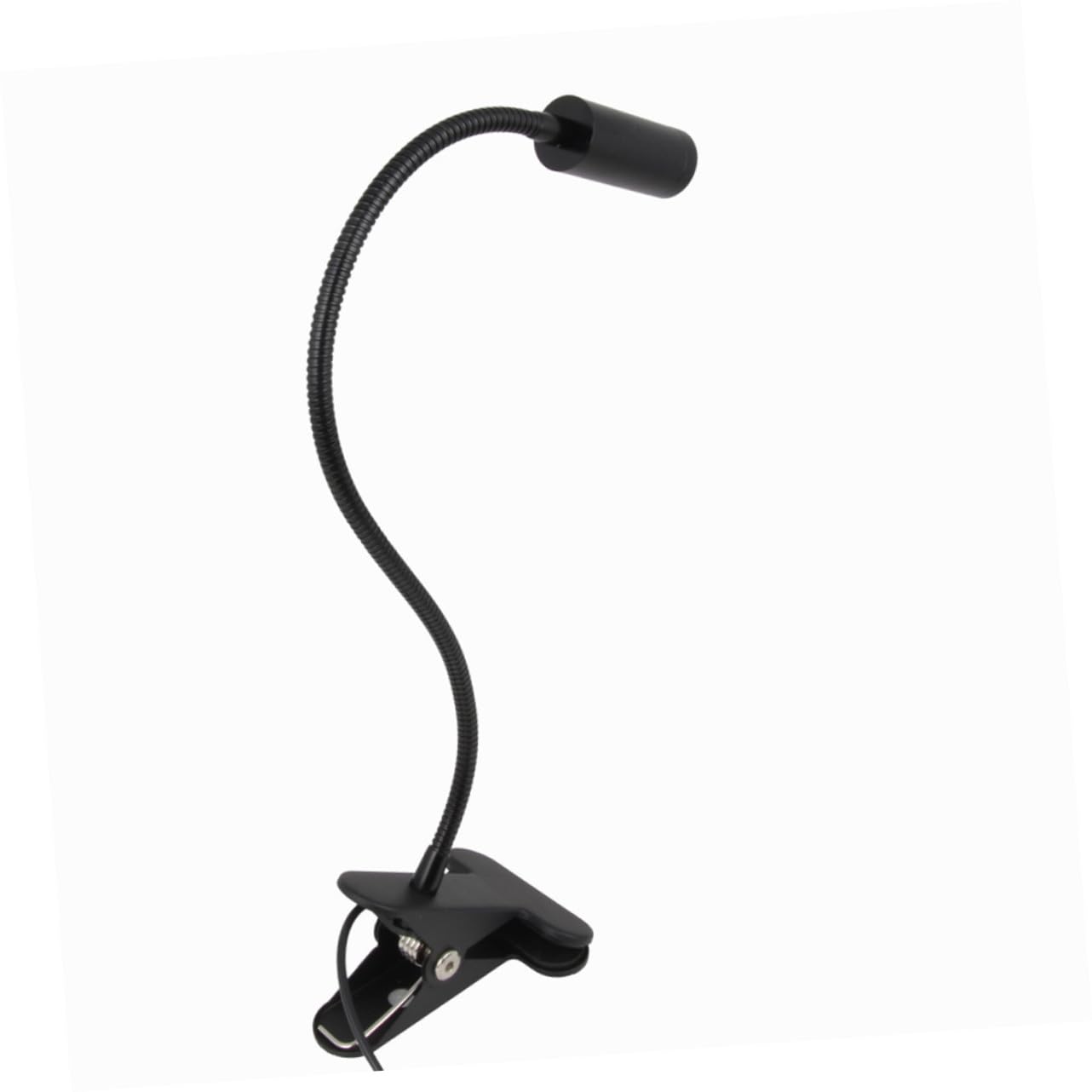 LED Leselampe 3w mit Klemme und Flexiblem Schwanenhals, Schwarz