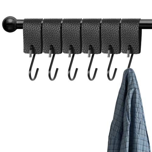 Qiuruoo 6 Pezzi Ganci A S Con Passante In Pelle, Ganci A S Multifunzionali Per Giardino, Cucina, Ganci Per Cappotti Appendiabiti