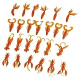 25 Señuelos Blandos de Pesca Artificial de Camarón y Cangrejo para Agua Dulce y Salada (Naranja)
