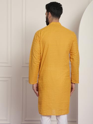 Image of SOJANYA Men's Silk Blend Regular Fit Casual (Since 1958 Woven Design Kurta with Churidar & Embroidered Nehru Jacket