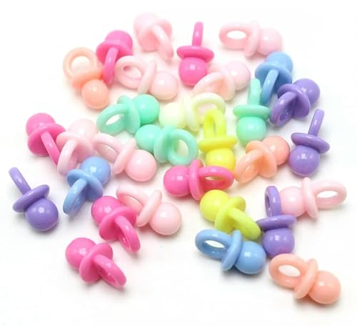 100 pendentifs en Acrylique de Couleur Pastel pour tétine de bébé 20 x 10 mm pour Loisirs créatifs pour Enfants - par défaut