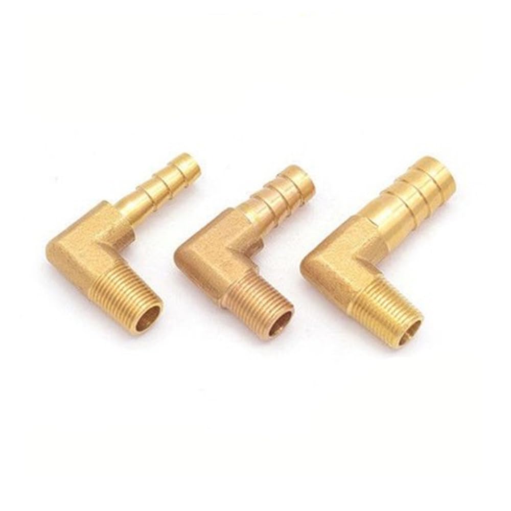 Conector de acoplamiento con púas de latón para manguera de 6 mm, 8 mm, 10 mm, 12 mm y 16 mm a rosca macho BSP de 1/4", 1/8", 1/2" y 3/8".