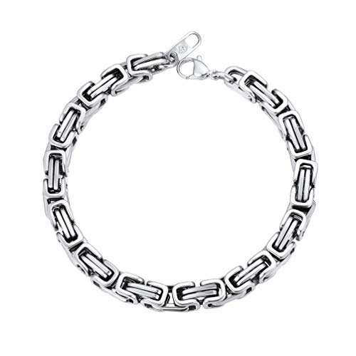 Prosteel Byzantine Chain Bracelet Vintage Chunky Bracelets Men Women Jewelry Stainless Steel Bracelets #TOP12