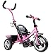 Tricycle pour Enfant Rose - avec Barre à Pousser et Panier Vélo 3 Roues Tricycle Enfant Jeux Jouet Sport extérieur