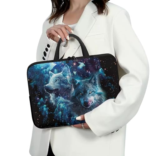 KEIAHUAN Galaxy Wolf Pattern Laptop Case Computer Bags Lightweight Laptop Bag Laptop Sleeve Water Resistant Computer Case for Men Boys4