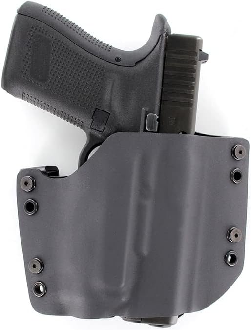 Miniatura 4 de R&R Holsters OWB Kydex - Funda para pistolas con Olight Baldr Mini 600 lúmenes, color negro mate