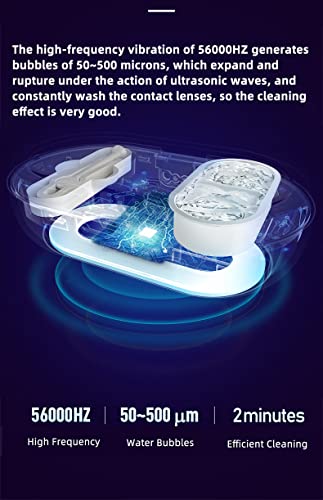Eraclean Contact Lens Cleaner Machine, Ultrasonic Contact Lens Cleaner With Magnetic Usb Charger, Small & Portable, Fit Disposal Soft Lens, Contact Lens (White) #TOP3