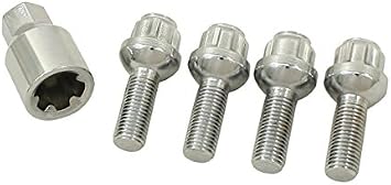 12x1.25 Ball Seat Tuner Lug Bolt Wheel Security Locks Chrome Heat Treated 12mmx1.25 Thread Size 28mm Shank