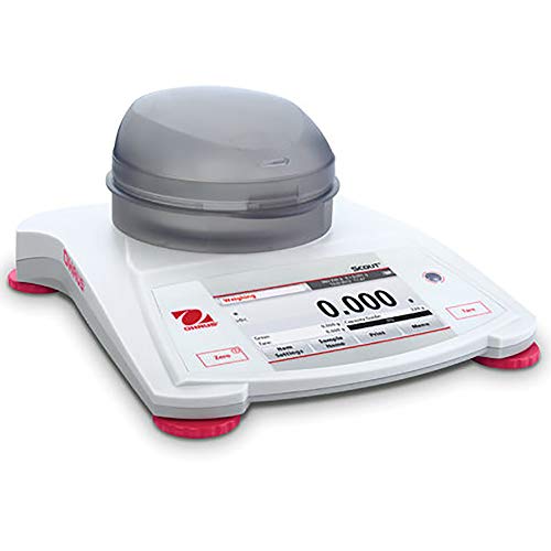 Ohaus STX223 Scout Lab Digital Scale, 220 g x 0.001 g Portable Balance with Color Touchscreen, Stackable Slim Design, AC or Battery Operation, Suitable for Laboratory, Pharmacy, and Industrial Use