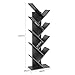 Homfa Tree Bookshelf BookRack, 9-Shelf Bookcase, Artistic Book Organizer, Space-Saving CDs Albums Books Holder in Living Room Office, Grey