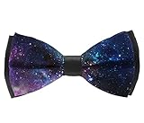 COLORFULSKY Fashion Elegant Pre-Tied Bow Tie for Men & Boys, Adjustable Bowtie (Outer Space Galaxy Stary)