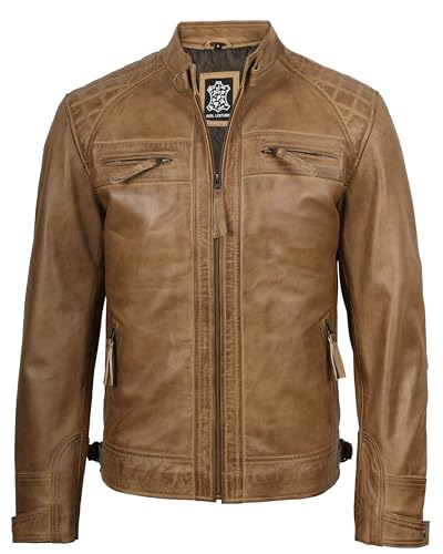 Image of Disc Big And Tall Leather Jackets - Men Leather Jackets Big And Tall | [1122933] D1 Camel, MT
