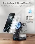 Chargeur Sans Fil Pliable 3 en 1 pour Apple, Station de Charge Mag pour iPhone 17 16 15 14 13 12 Pro Max Plus, Apple Watch, AirPods, Support Chargeur de Voyage Magnétique Cadeau pour vos Proches