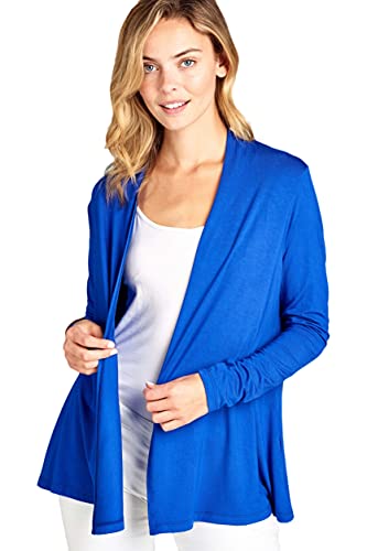 Image of Women Casual Open Front Long Sleeve Lightweight Softest Viscose Made from Bamboo Cardigan
