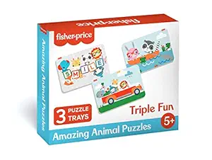 Fisher-Price Fisher Price Amazing Animals Puzzles for Kids – 60 Pieces 3 in 1 Jigsaw Puzzle for Kids Age 5 Years & Above – Learning and Development Puzzles – Fun & Learn with Colorful Puzzles at Rs. 249