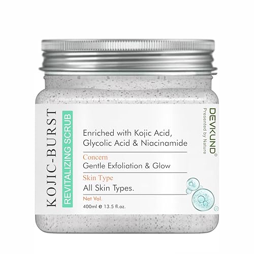 Image of Kojic-Burst Revitalizing Face & Body Scrub | Enriched with Kojic Acid, Glycolic Acid & Niacinamide | Skin Brightening, Exfoliating & Revitalizing - 400ml