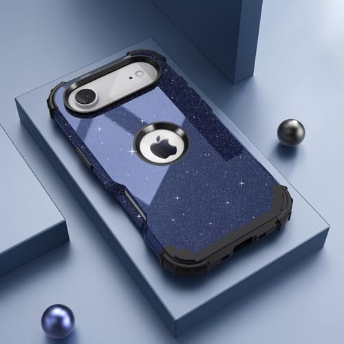 Coque iPhone Air protection écran rigide silicone bleu pailleté