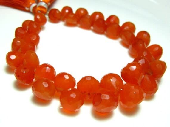Carnelian briolettes LKBEADS pour création bijoux fil 17cm