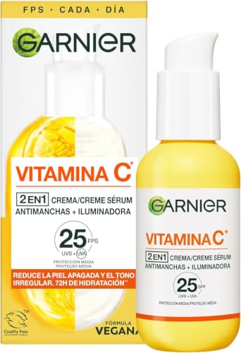 Garnier Sérum Facial Antimanchas 2 en 1 con 20% Vitamina C y SFP25, 50ml