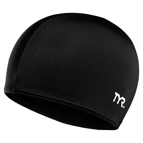 TYR Lycra Fiber Adult Swim Cap for Women and Men - Recreational and Training Cap for Lap Swimming...