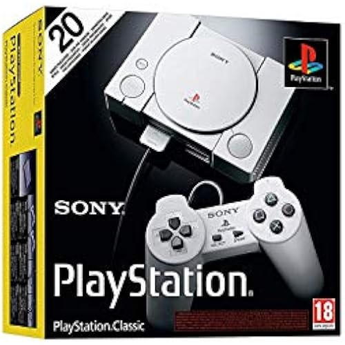 Sony Playstation Classic Console with 20 Playstation Games Pre-Installed Holiday Bundle, Includes Final Fantasy VII, Grand Theft Auto, Resident Evil Director's Cut and More