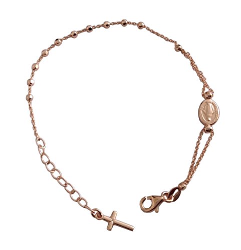 Preisvergleich Produktbild Rosenkranz der Wunderbaren Medaille Armband - 925 Sterling Rötlich Silber