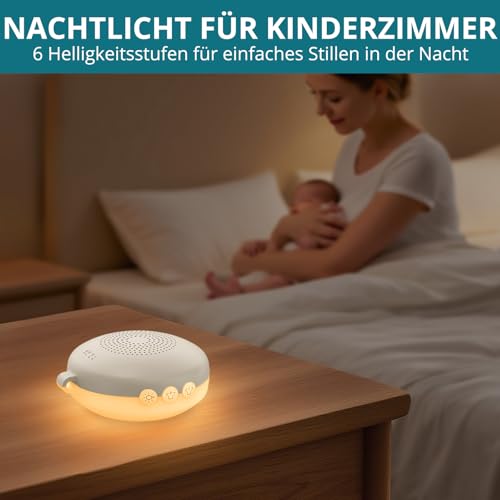 YGiTK White Noise Machine Mini-Tragbare Soundmaschine mit 12 Beruhigende Geräuschen, 3-Timer & Memory-Funktion, Typ-C Wiederaufladbar, Weißes Rauschen Maschine für Babys Erwachsene (Helle Aprikose)