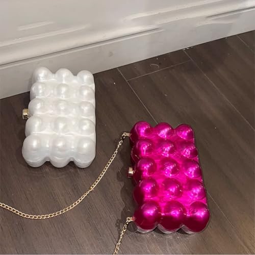Image of Acrylic Bubble Bag Luxury Marble Clutch Evening Purses for Women Glitter Handbag for Wedding Party Prom