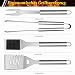 QH7 10PCS Edelstahl Grillbesteck-Set, Professionelle Grill Bestecksets in Tragetasche BBQ Grillwerkzeug Grillset