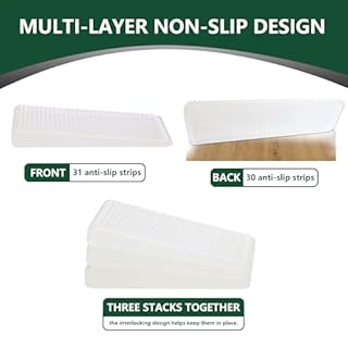 Furniture Levelers, Flexible Plastic Shims Furniture Leveling Wedge Shims Anti-Wobble Pad for Chair Table Couch Bed Toilet for Home Improvement (Clear, 20 Pack)