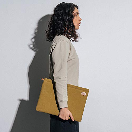 Image of DailyObjects Solid Skipper Sleeve | Stylish Durable Poly Cotton Canvas Material for Laptops & iPads | Zip Closure & Soft Cotton Inner Lining with Printed Slip Pockets